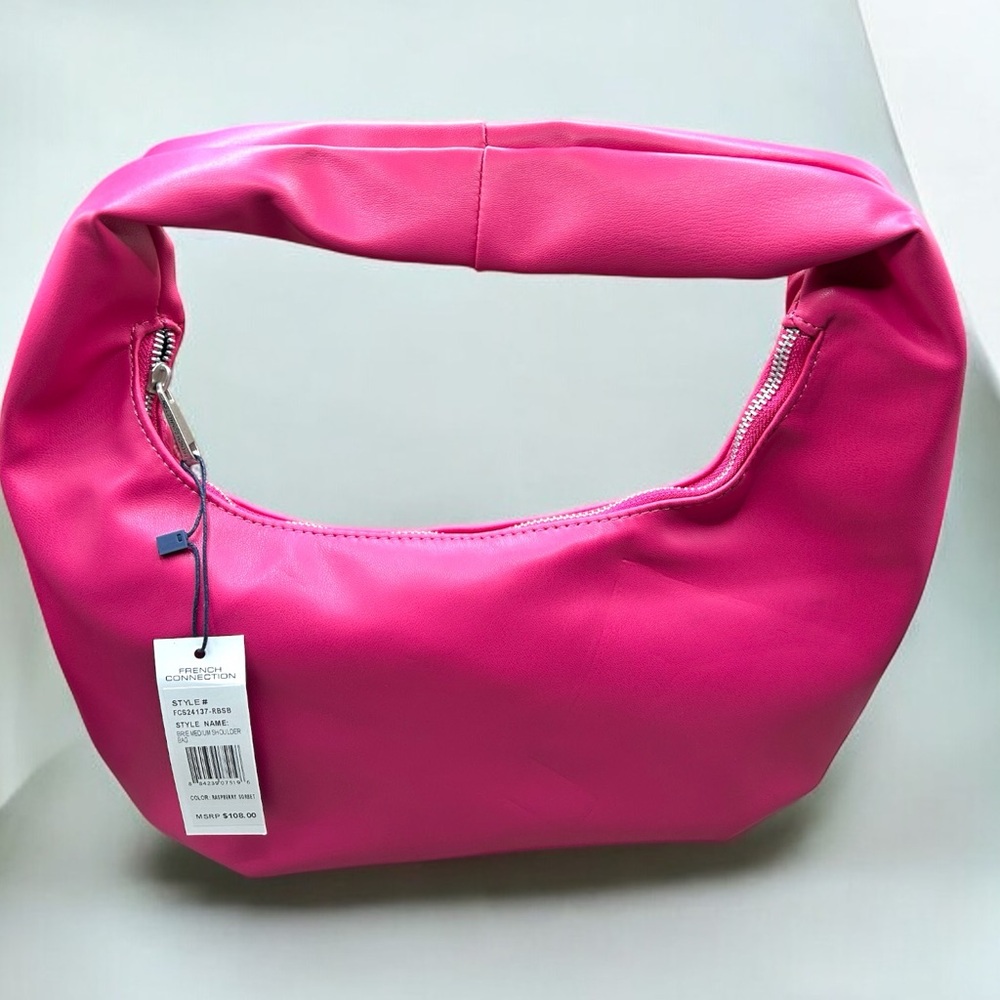 NWT MSRP $108 French Connection Brie Medium Shoulder Bag in Raspberry Sorbet